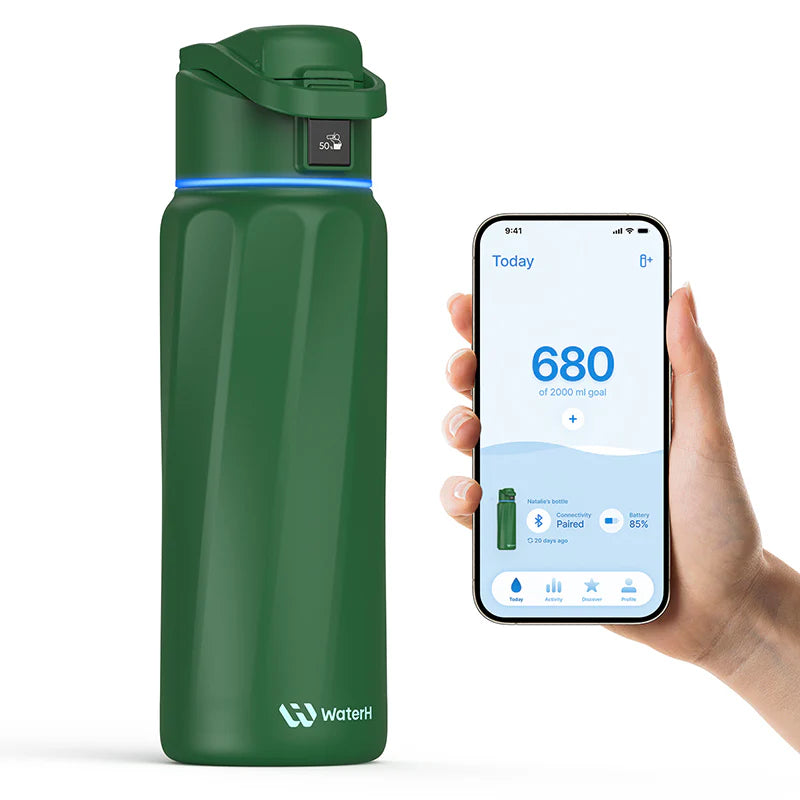 Waterh Boost Smart Water Bottle: 32 Oz Hydration Tracker with APP & Insulation