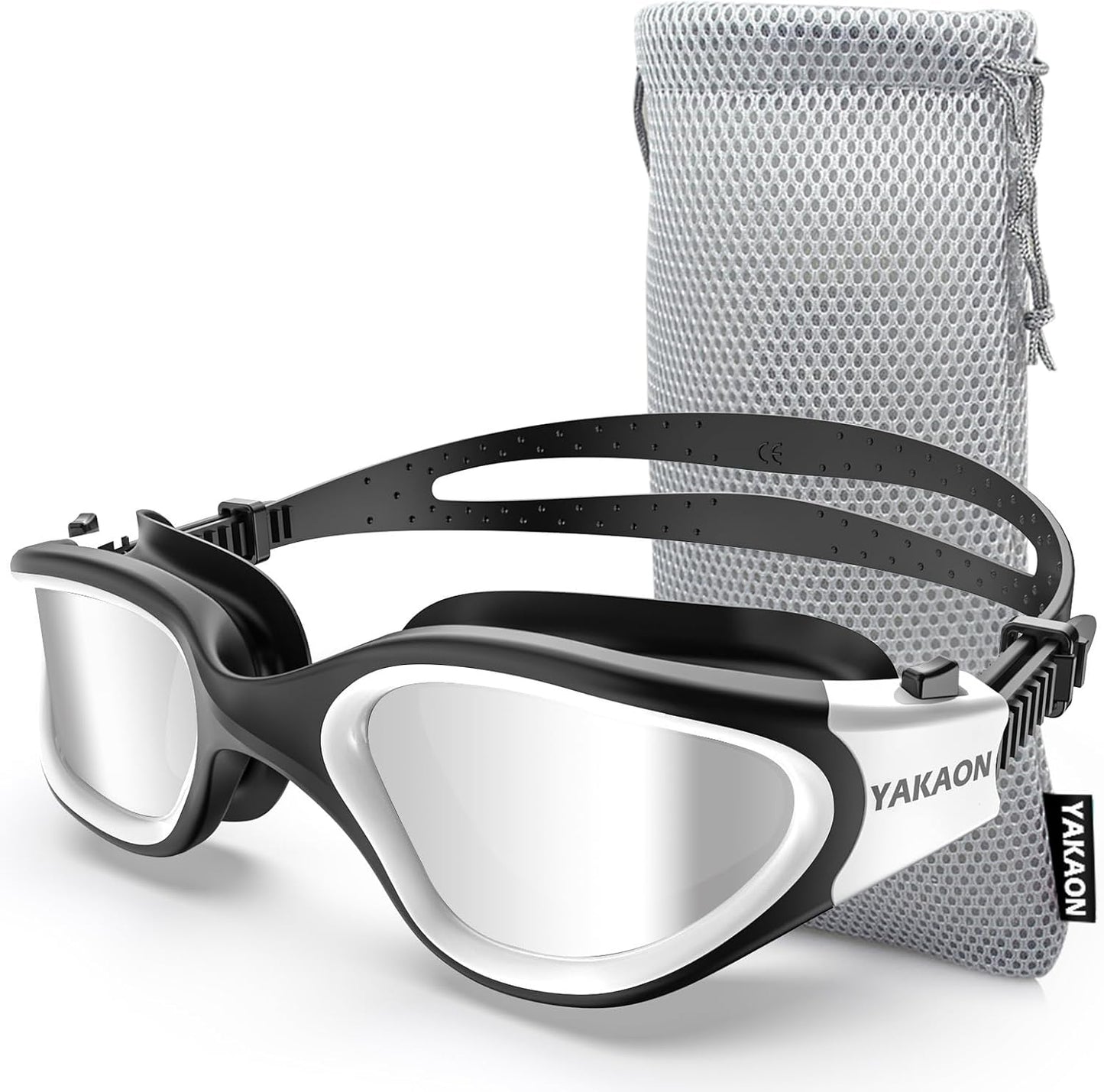Adult Swimming Goggles - UV Protection, Anti-Glare, Anti-Fog, Anti-Leak, Silicone Strap Clear/Polarized Lenses