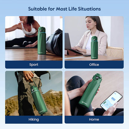 Waterh Boost Smart Water Bottle: 32 Oz Hydration Tracker with APP & Insulation