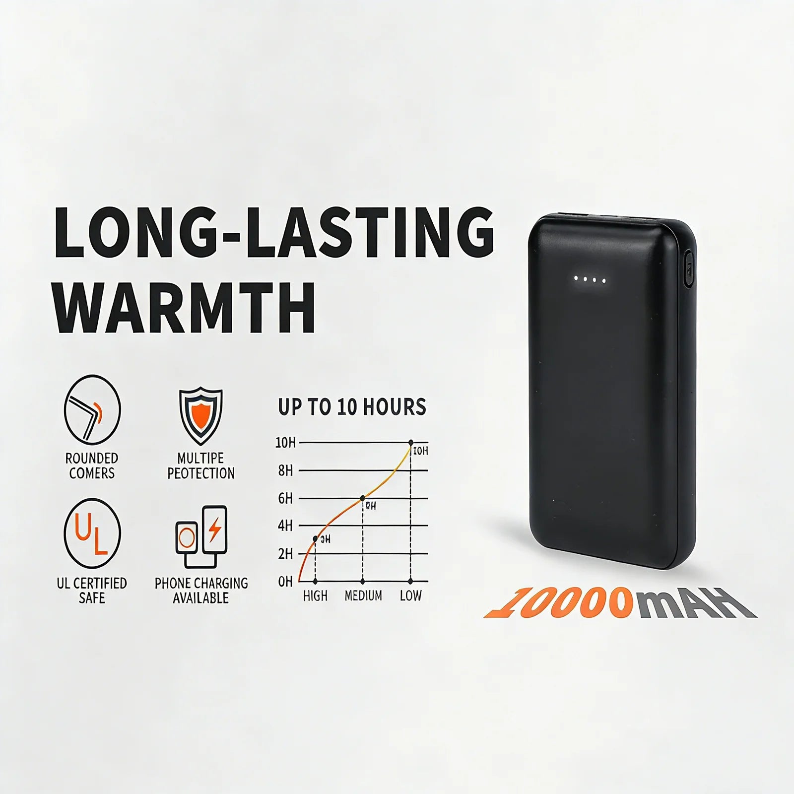 Heated Vest for Mens and Womens with 10000Mah Battery Pack, Detachable Heated Hood Heating Clothing, 3 Temperature Levels Electrically Heated Jacket, Szie XL