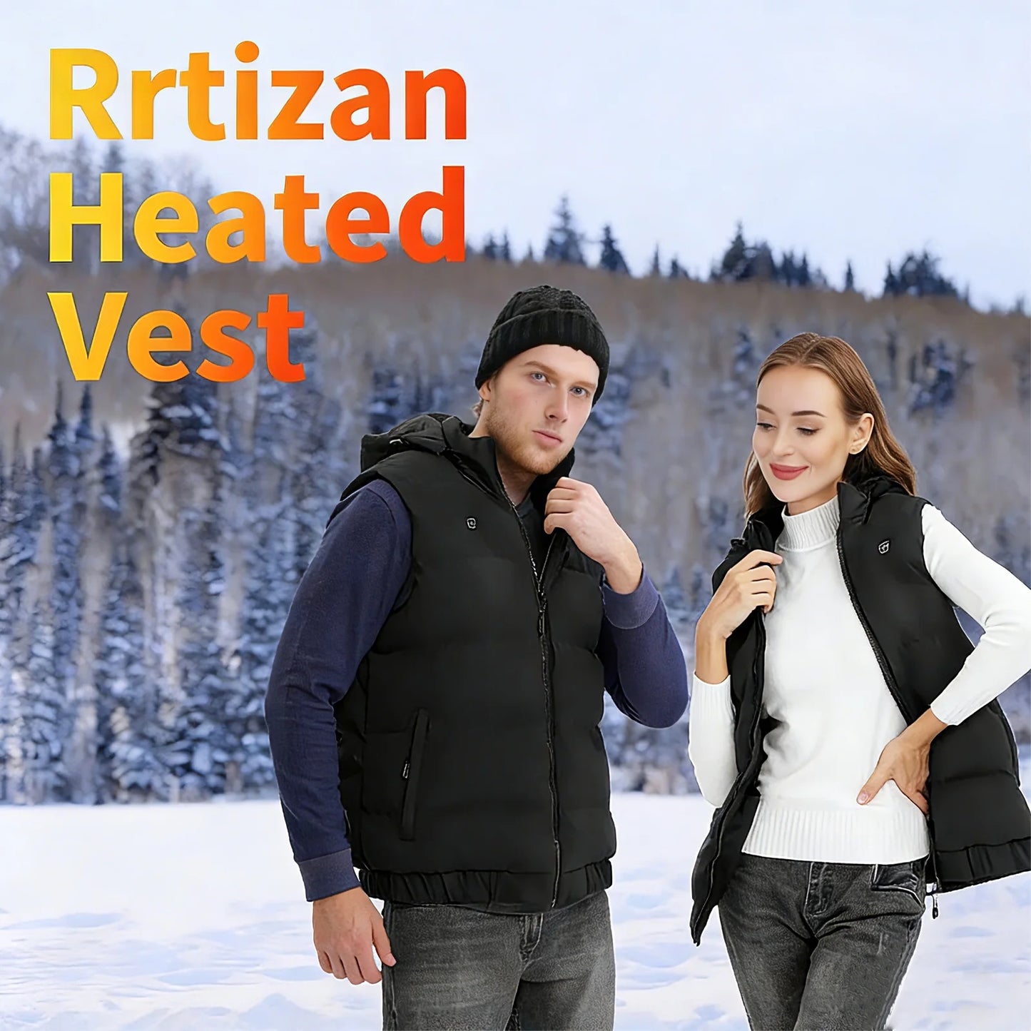 Heated Vest for Mens and Womens with 10000Mah Battery Pack, Detachable Heated Hood Heating Clothing, 3 Temperature Levels Electrically Heated Jacket, Szie XL