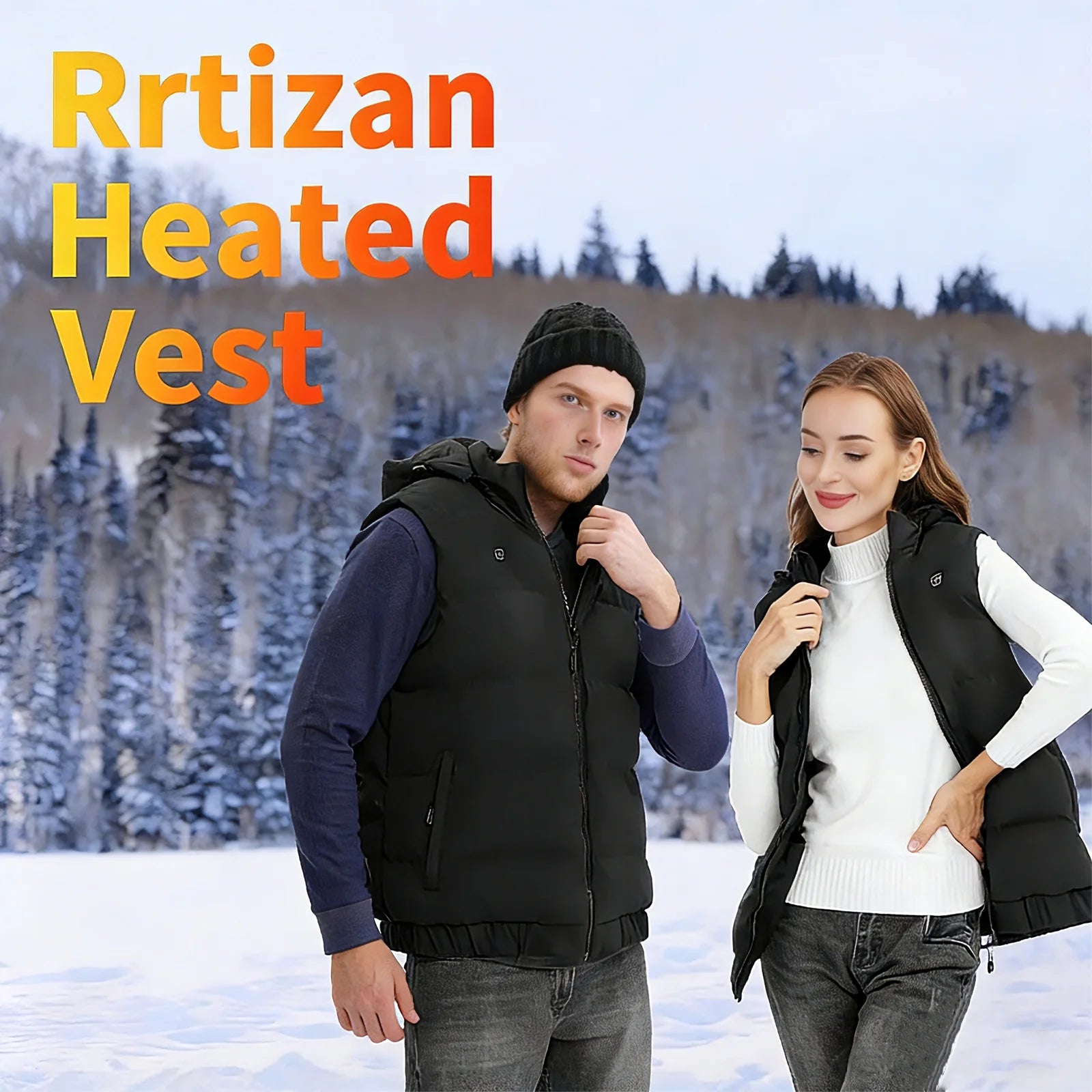 Heated Vest for Mens and Womens with 10000Mah Battery Pack, Detachable Heated Hood Heating Clothing, 3 Temperature Levels Electrically Heated Jacket, Szie XL