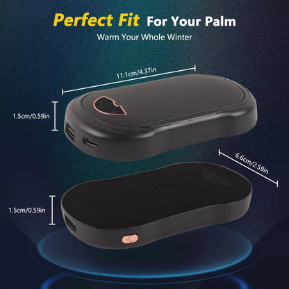 Hand Warmers Rechargeable 2 Pack,  10000 Mah Hot Hand Warmers , Electric USB Rechargeable Portable Hand Warmer, Reusable Hand Warmer for Camping, Fishing, Skiing, Hiking
