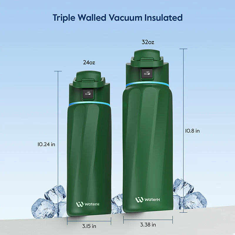 Waterh Boost Smart Water Bottle: 32 Oz Hydration Tracker with APP & Insulation